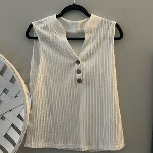 SHEIN white tank with button details size large